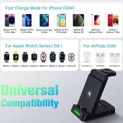 3 In 1 Multifunctional Wireless Charger Charging Station For iPhone/iWatch/AirPods Samsung Ultra Galaxy Watch Buds