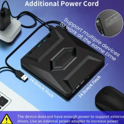 7 In 1 Portable USB 3.0 Ultra-thin External DVD Recorder Drive Reader Player Optical Drive For Laptop Desktop Accessories