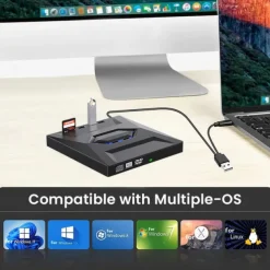 7 In 1 Portable USB 3.0 Ultra-thin External DVD Recorder Drive Reader Player Optical Drive For Laptop Desktop Accessories