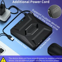 7 In 1 Portable USB 3.0 Ultra-thin External DVD Recorder Drive Reader Player Optical Drive For Laptop Desktop Accessories