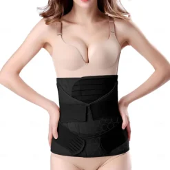 3 in 1 Postpartum Belly Wrap - Recovery Belly/Waist/Pelvis Belt Black Postpartum Belly Band
