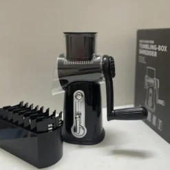 5 in 1 Rotary Cheese Grater with Handle, Rotary Grater, Vegetable Slicer, Carrot Grater, Nut Grinder and Chocolate Shaver