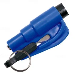 2 In 1 Safety Belt Cutter Emergency Key Chain Car Escape Tool Metal Safety Hammer Mini Fire Hammer Life-saving Hammer Car Emergency Escape Device Window Breaker