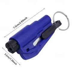 2 In 1 Safety Belt Cutter Emergency Key Chain Car Escape Tool Metal Safety Hammer Mini Fire Hammer Life-saving Hammer Car Emergency Escape Device Window Breaker