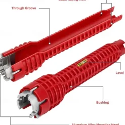 8 in 1 Sink Wrench Multi-Munction Water Pipe Faucet Wrench Repair Tool, Non-slip Kitchen Bathroom Faucet And Sink Installer, Wrench Tool For Repairing Plumbing