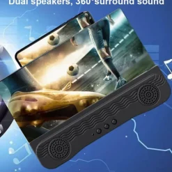 4 In1 Bluetooth 5.0 Mobile Phone Screen Magnifier 3D Enlarger 12inch Magnifying Bracket Desktop Holder Stand for Phone