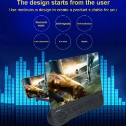 4 In1 Bluetooth 5.0 Mobile Phone Screen Magnifier 3D Enlarger 12inch Magnifying Bracket Desktop Holder Stand for Phone