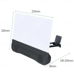 4 In1 Bluetooth 5.0 Mobile Phone Screen Magnifier 3D Enlarger 12inch Magnifying Bracket Desktop Holder Stand for Phone