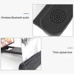 4 In1 Bluetooth 5.0 Mobile Phone Screen Magnifier 3D Enlarger 12inch Magnifying Bracket Desktop Holder Stand for Phone