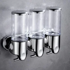 3 in1 Wall Mounted Shower Dispenser Bathroom Shower Pump Dispenser for Shower Gel Shampoo Soap（3*500ml）