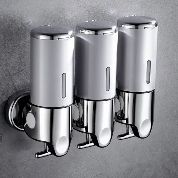 3 in1 Wall Mounted Shower Dispenser Bathroom Shower Pump Dispenser for Shower Gel Shampoo Soap(3*500ml)