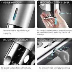 3 in1 Wall Mounted Shower Dispenser Bathroom Shower Pump Dispenser for Shower Gel Shampoo Soap(3*500ml)