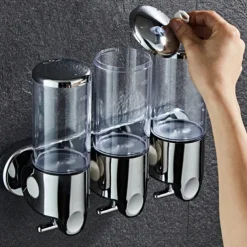 3 in1 Wall Mounted Shower Dispenser Bathroom Shower Pump Dispenser for Shower Gel Shampoo Soap(3*500ml)