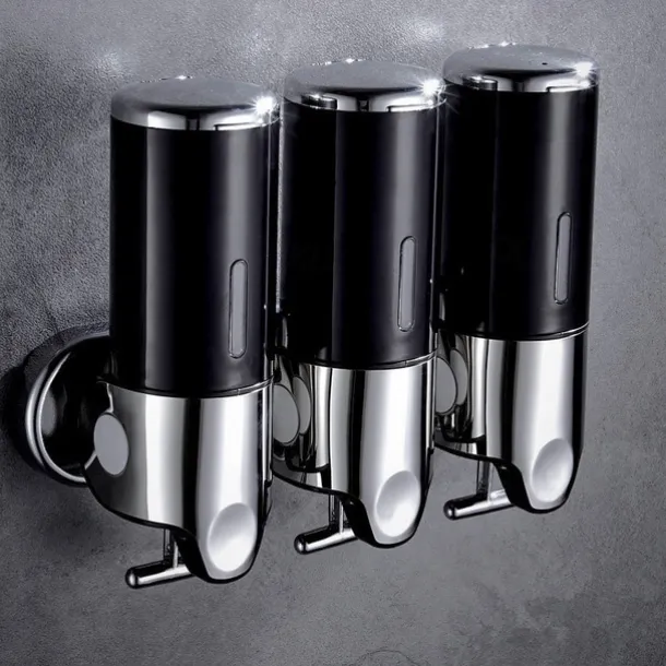 3 in1 Wall Mounted Shower Dispenser Bathroom Shower Pump Dispenser for Shower Gel Shampoo Soap(3*500ml)