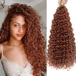18 Inch 8 Packs Curly Crochet Hair Beach Curl Water Wave Crochet Hair Deep Wave Wavy Braids Curly Crochet Hair For Black Women