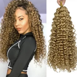 18 Inch 8 Packs Curly Crochet Hair Beach Curl Water Wave Crochet Hair Deep Wave Wavy Braids Curly Crochet Hair For Black Women