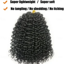 18 Inch 8 Packs Curly Crochet Hair Beach Curl Water Wave Crochet Hair Deep Wave Wavy Braids Curly Crochet Hair For Black Women