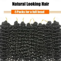 18 Inch 8 Packs Curly Crochet Hair Beach Curl Water Wave Crochet Hair Deep Wave Wavy Braids Curly Crochet Hair For Black Women