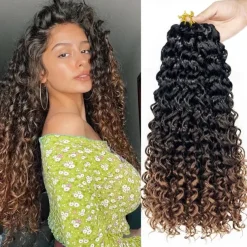 18 Inch 8 Packs Curly Crochet Hair Beach Curl Water Wave Crochet Hair Deep Wave Wavy Braids Curly Crochet Hair For Black Women