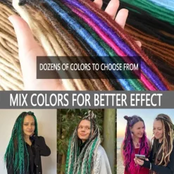 24 Inch 18 Strands Synthetic Double Ended Dreadlock Extensions 3 In 1 Mixed Curly Ends Hippie Style Boho Wavy DE Dreads Braid in Dreadlock Extensions
