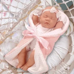 12 Inch Baby Doll with Soft Sleep Bassinet BedReborn Alive Doll Includes Clothes and AccessoriesBottlesFirst Baby Dolls for Toddlers 36 Months and Up