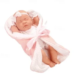 12 Inch Baby Doll with Soft Sleep Bassinet BedReborn Alive Doll Includes Clothes and AccessoriesBottlesFirst Baby Dolls for Toddlers 36 Months and Up
