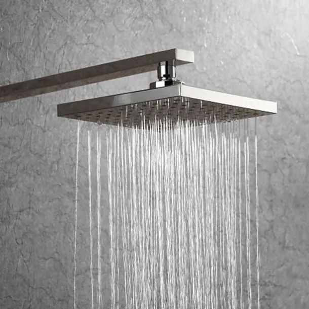 7.9 Inch Basics Rainfall Shower Head Rectangular/Contemporary Shower Head Polished Chrome