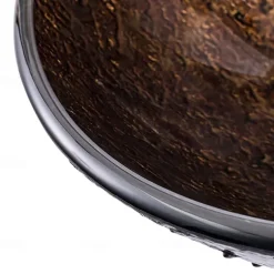 16.5 inch Bathroom Vessel Sink with Faucet Vintage Brass, Antique Tempered Glass Basin with Pop-Up Drain, Countertop Artistic Round Basin Bowl Set, Above Counter Vanity Sink