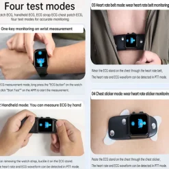 1.91 inch Cardica Blood Glucose Smart Watch ECG Monitoring Blood Pressure Body Temperature Smartwatch Men IP68 Waterproof Fitness Tracker