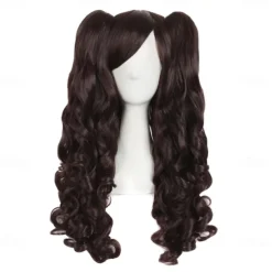 28 Inch/70 cm Lolita Long Curly 2 Ponytails Clip on Cosplay Wig