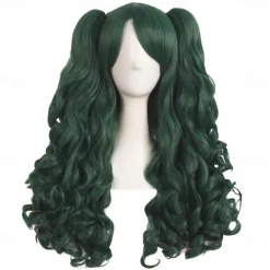 28 Inch/70 cm Lolita Long Curly 2 Ponytails Clip on Cosplay Wig