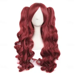 28 Inch/70 cm Lolita Long Curly 2 Ponytails Clip on Cosplay Wig