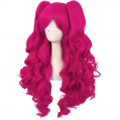 28 Inch/70 cm Lolita Long Curly 2 Ponytails Clip on Cosplay Wig