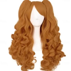 28 Inch/70 cm Lolita Long Curly 2 Ponytails Clip on Cosplay Wig