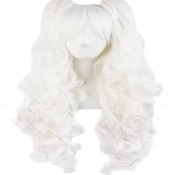 28 Inch/70 cm Lolita Long Curly 2 Ponytails Clip on Cosplay Wig
