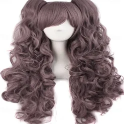 28 Inch/70 cm Lolita Long Curly 2 Ponytails Clip on Cosplay Wig