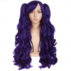 28 Inch/70 cm Lolita Long Curly 2 Ponytails Clip on Cosplay Wig