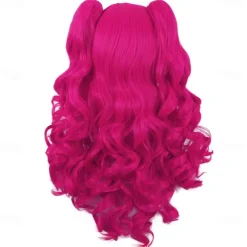 28 Inch/70 cm Lolita Long Curly 2 Ponytails Clip on Cosplay Wig