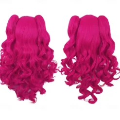 28 Inch/70 cm Lolita Long Curly 2 Ponytails Clip on Cosplay Wig