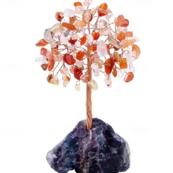 4.72 inch Crystal Tree of Life Healing Crystal Trees for Home Decor Office Desk Decor Living Room Decor Handmade Bonsai Trees for Positive Energy Money Good Luck Birthday Gifts for Women Mom