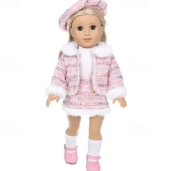 18 Inch Doll Clothes and Accessories Winter Doll Outfits Set Coat Trousers for 18 Inch Doll Girls Gifts(WITHOUT DOLL)