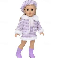 18 Inch Doll Clothes and Accessories Winter Doll Outfits Set Coat Trousers for 18 Inch Doll Girls Gifts(WITHOUT DOLL)