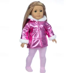 18 Inch Doll Clothes and Accessories Winter Doll Outfits Set Coat Trousers for 18 Inch Doll Girls Gifts(WITHOUT DOLL)