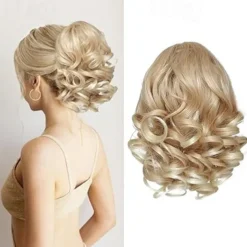 10 Inch Drawstring Ponytail Extension,Short Loose Wavy Pony Tails Hair Extensions Synthetic Hair Pieces for Women Daily Use