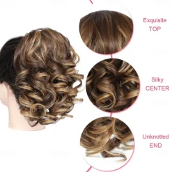 10 Inch Drawstring Ponytail Extension,Short Loose Wavy Pony Tails Hair Extensions Synthetic Hair Pieces for Women Daily Use