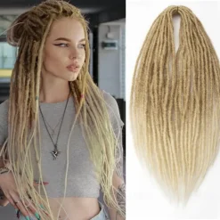 24 Inch Dreadlocks Extensions Goddess Locs Crochet Hair for Women 10 Strands Handmade Dreadlock crochet hair braids Synthetic thin 0.6cm Hippie Straight Double Ended Dreads