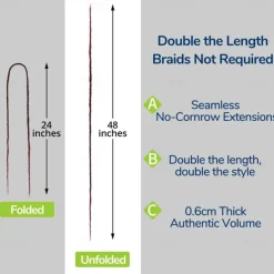 24 Inch Dreadlocks Extensions Goddess Locs Crochet Hair for Women 10 Strands Handmade Dreadlock crochet hair braids Synthetic thin 0.6cm Hippie Straight Double Ended Dreads