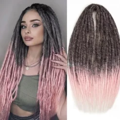 24 Inch Dreadlocks Extensions Goddess Locs Crochet Hair for Women 10 Strands Handmade Dreadlock crochet hair braids Synthetic thin 0.6cm Hippie Straight Double Ended Dreads