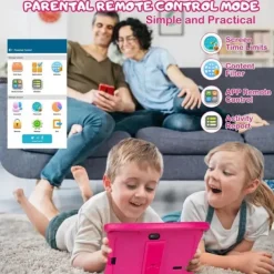 7 Inch Kids Education Tablet PC 2GB RAM32G ROM , Safety Eye Protection Screen, WiFi, Dual Camera , Games, Parental Lock, Study PC With Silicone Protect Case