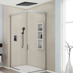 16 Inch Matte Black Shower Faucets Set, Rainfall Concealed Shower System Solid Brass with 3-Function Handheld, Handshower Ceiling Mounted Combo Set Shower Faucet with Valve Body and Trim